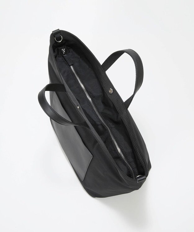 TOPKAPI 【Breath TOPKAPI sis】【WEB限定】ナイロン レザーポケット トートバッグ ショルダー付き A4 / 軽量 / CALM カーム ブラック