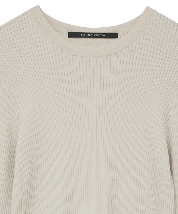 YECCA VECCA 袖口シアーリブニット Light Beige