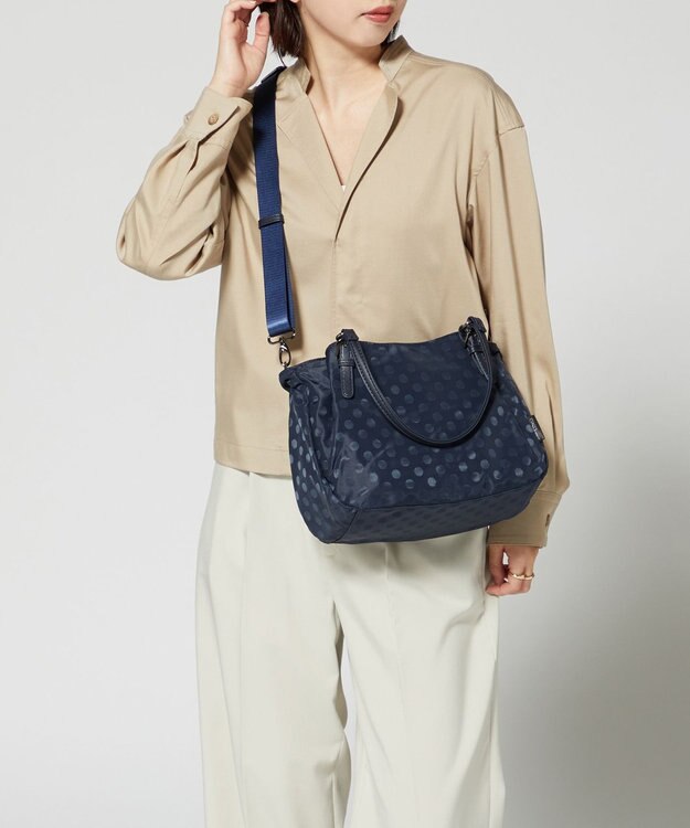 Y'SACCS 【Y’SACCS vous et】ドットジャカード マルチウェイトート Sサイズ ネイビー