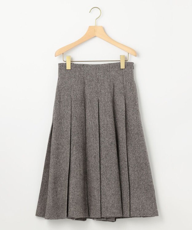 組曲 【WEB限定】ネコアシツィード プリーツスカート グレー系