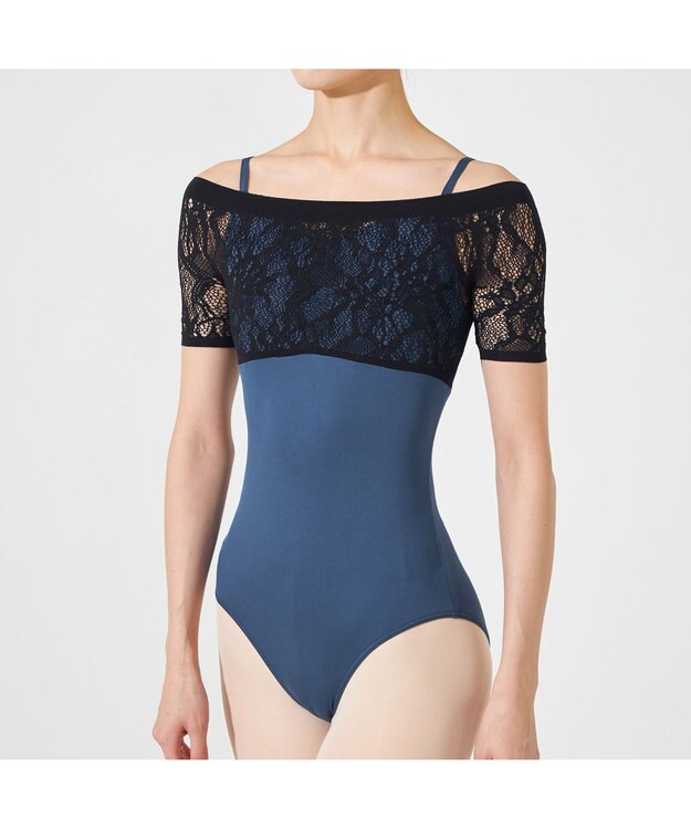 Chacott ハーフスリーブレオタード インディゴブルー