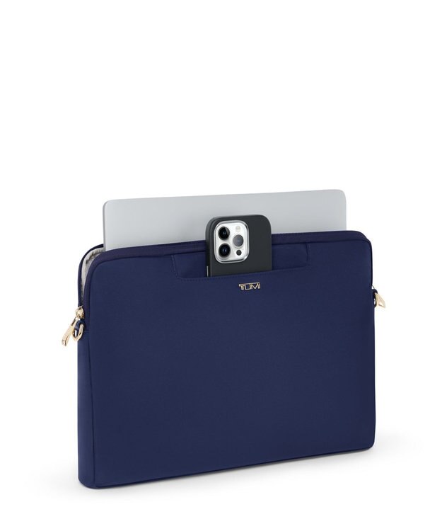 TUMI VOYAGEUR 「ダコタ」ラップトップ・クロスボディ インディゴ/ライト ゴールド