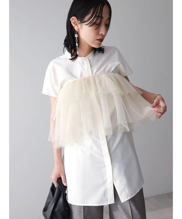 Green Parks マルチｗａｙチュールプリーツベルト Ecru