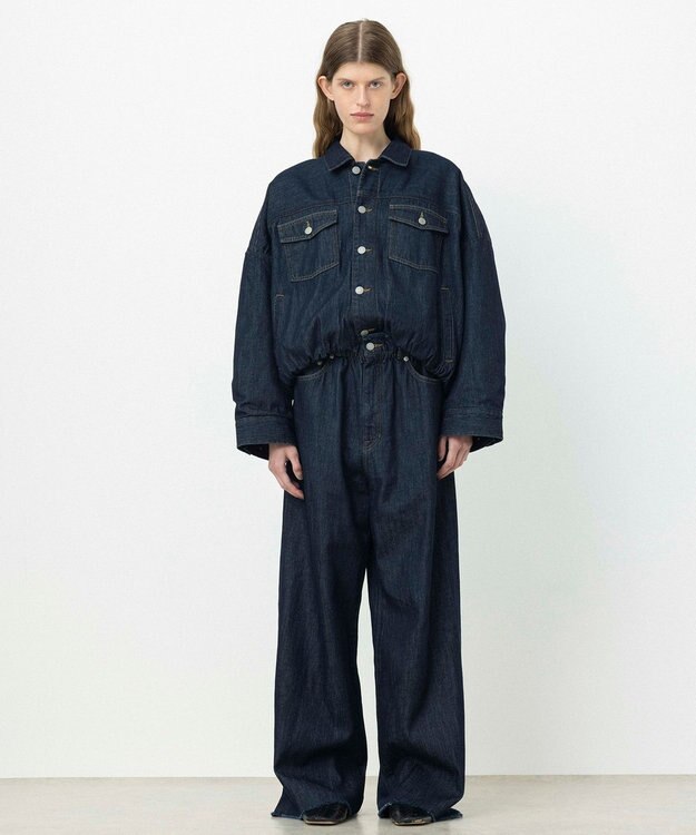 NAVE 【ReNAVE・洗える/中綿】ライトデニム ブルゾン ネイビー系