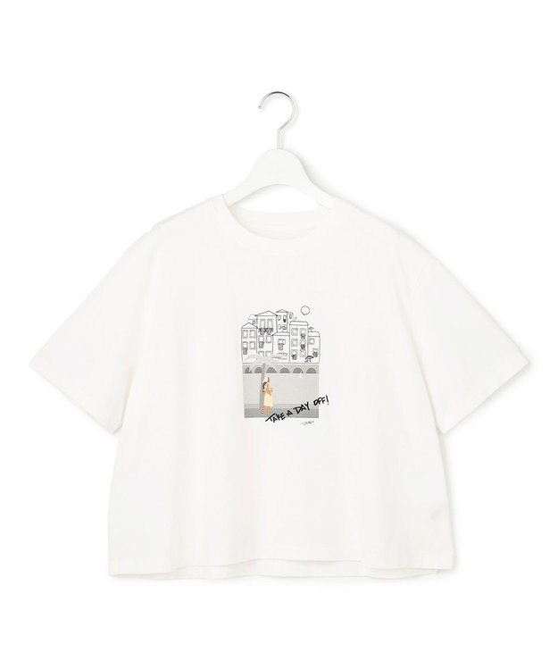 23区 Lauren Rolwing コラボ グラフィックプリント フレア Tシャツ オフ