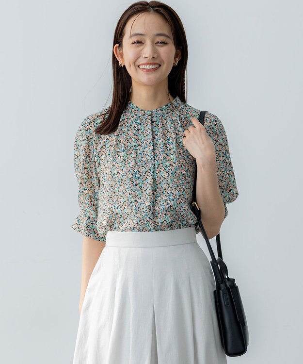 組曲 S ミニフラワープリント ブラウス ピンク系5