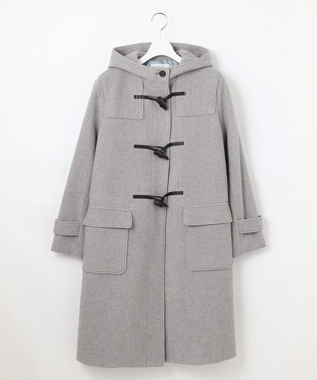 J.PRESS LADIES Jackal 140sソフトメルトン ダッフルコート ライトグレー系