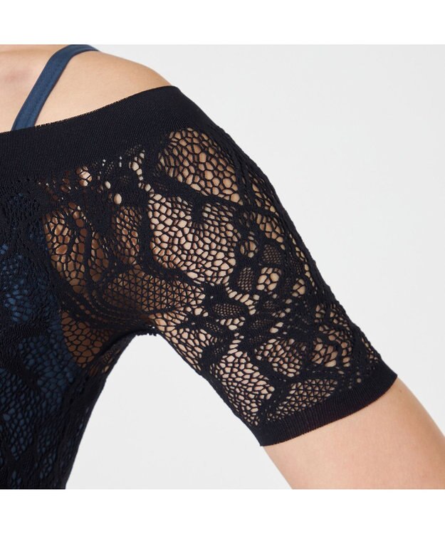 Chacott ハーフスリーブレオタード インディゴブルー