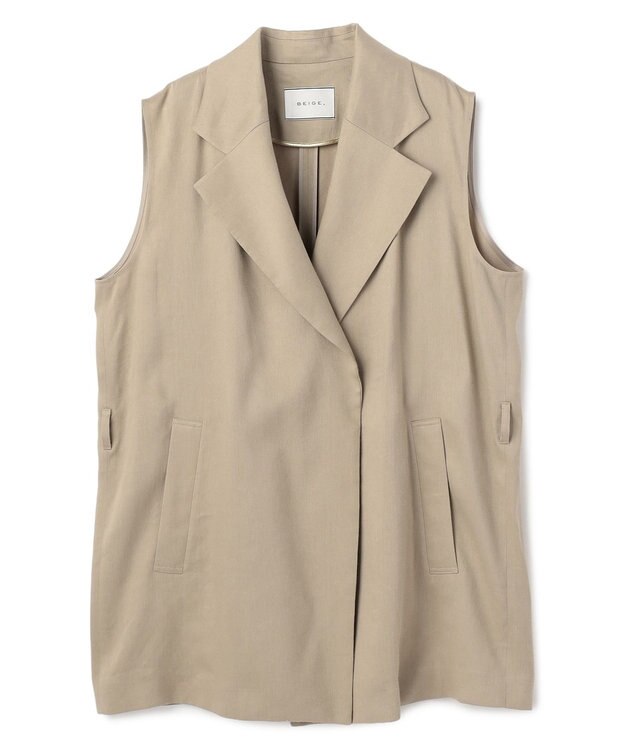 BEIGE， MICA /  リネンブレンドベルト付きジレ  L.Taupe