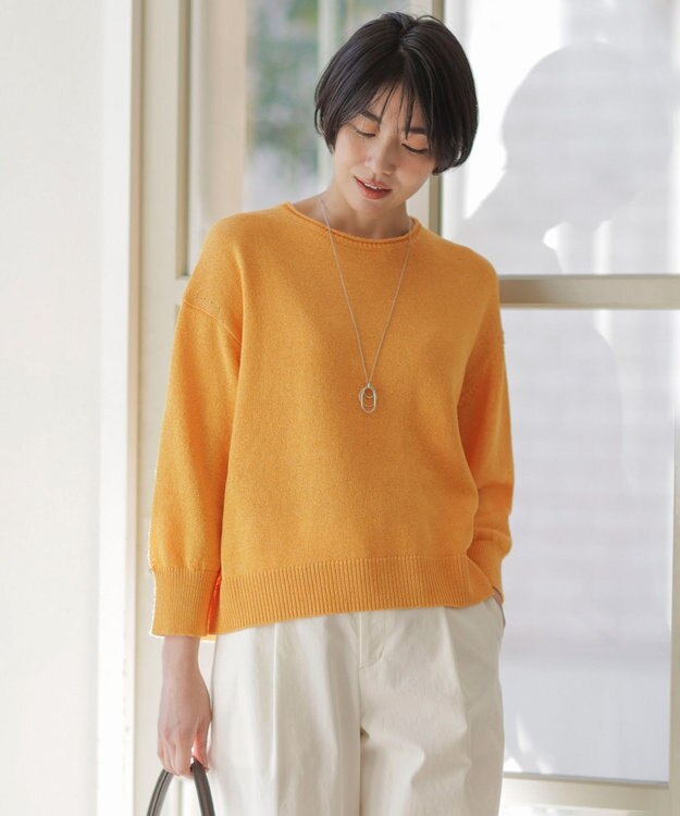 J.PRESS LADIES S 【洗える】DRY COMFORT ニット オレンジ系