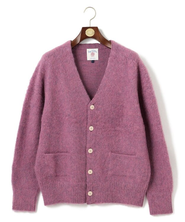 J.PRESS MEN 【J.PRESS ORIGINALS】SHETLAND WOOL SHAGGY SADLE CARDIGAN パープル系