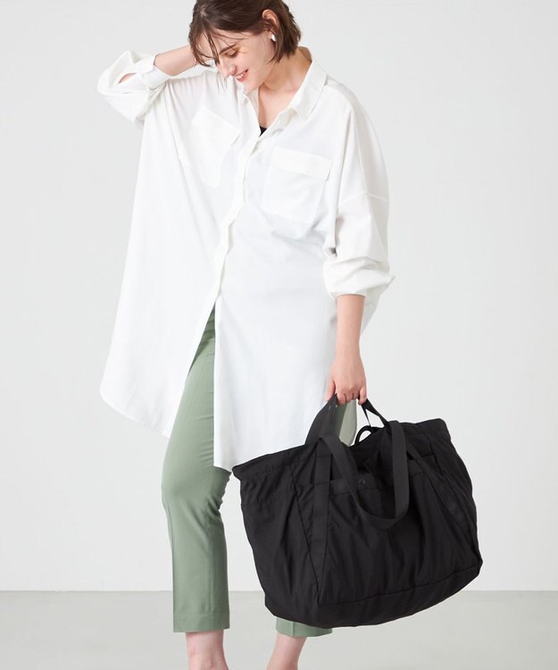 LA BAGAGERIE 【MONICA】ダブルハンドル　パッカブルビッグバッグ ブラック