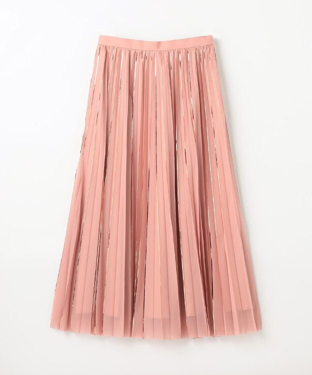 GRACE CONTINENTAL フォイルラインプリーツスカート ピンク