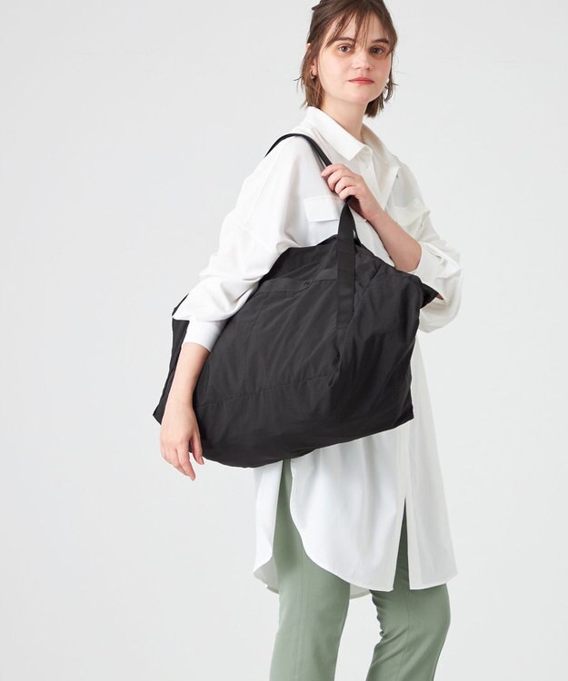 LA BAGAGERIE 【MONICA】ダブルハンドル　パッカブルビッグバッグ ブラック