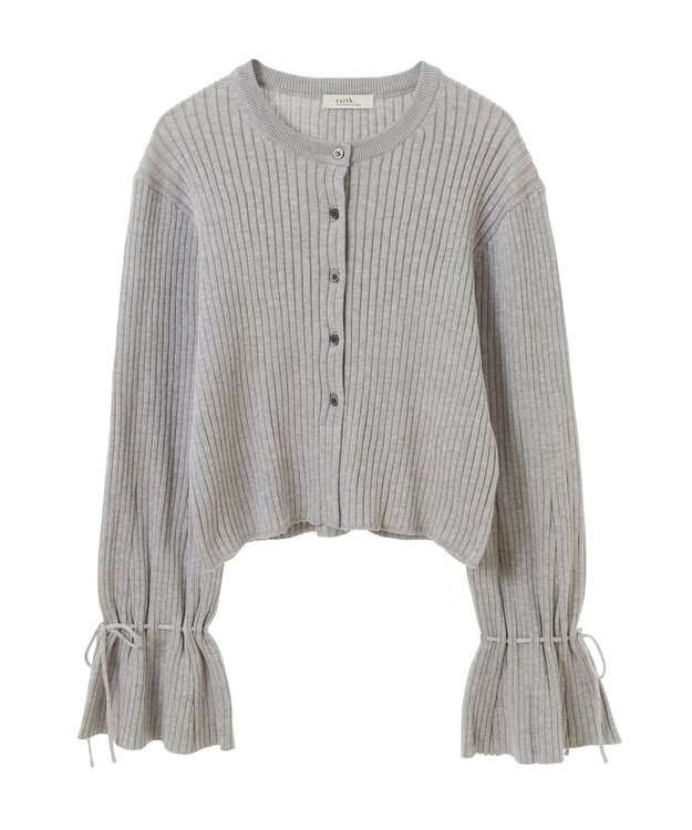 earth music&ecology キャンディースリーブカーディガン Gray