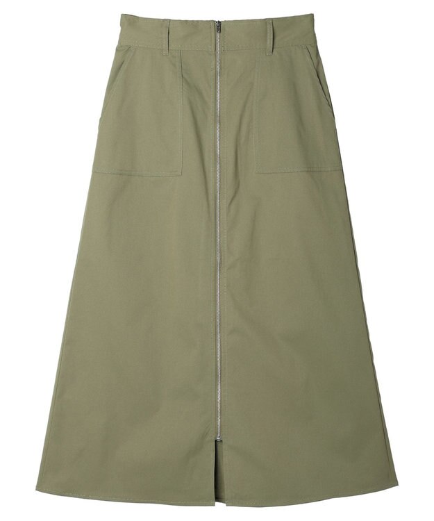 Green Parks フロントＺＩＰセミフレアスカート Black