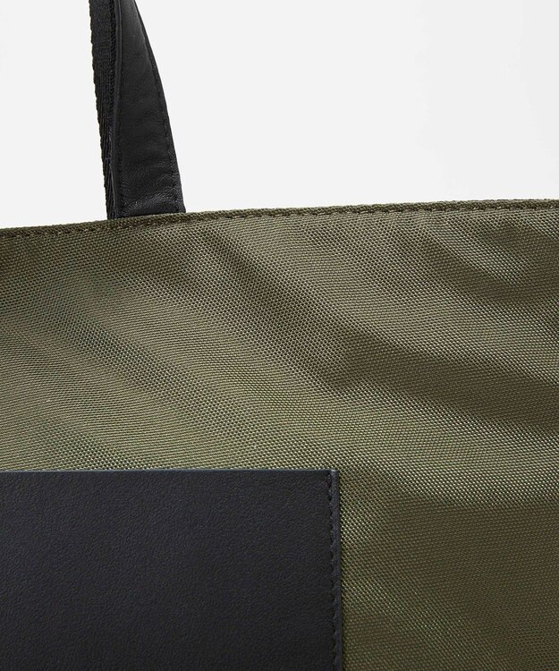 TOPKAPI 【Breath TOPKAPI sis】【WEB限定】ナイロン レザーポケット トートバッグ ショルダー付き A4 / 軽量 / CALM カーム カーキ