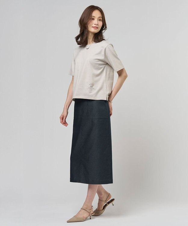 J.PRESS LADIES ロゴ Tシャツ グレージュ系