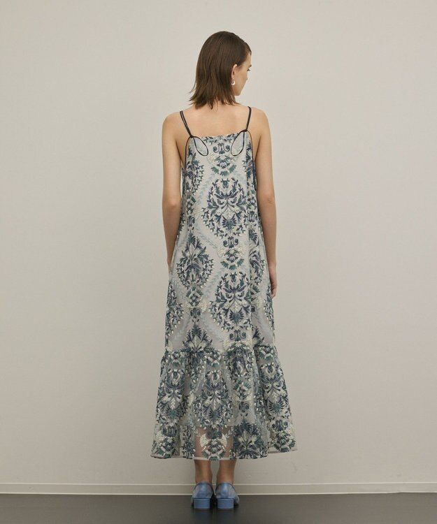 GRACE CONTINENTAL オーナメントembワンピース ブルー
