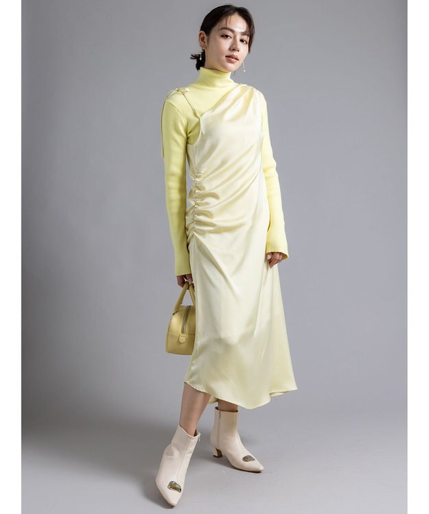 Te chichi 【Atelier Bonheur】サテンキャミドレス《2025winter catalog item》 イエロー