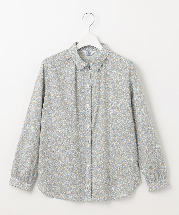 J.PRESS LADIES S 【洗える】Liberty シャツカラー スキッパー ブラウス グリーン系