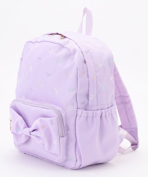 ANY KIDS 【10L容量】総柄刺繍リュック ラベンダー