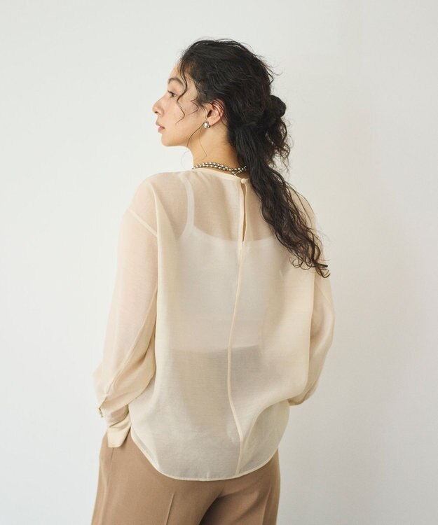 #Newans シアープルオーバーシャツ アイボリー系