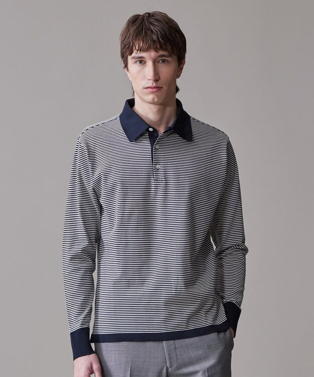 J.PRESS MEN 【きちんと感 × ニットのような柔らかな着心地】フレックスジャージ ポロシャツ ネイビー系1