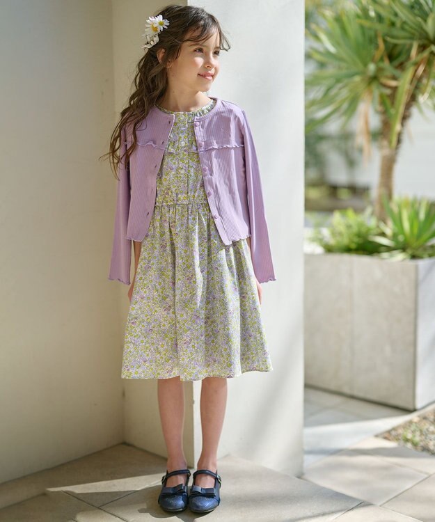 組曲 KIDS 【150-160cm】リブ・カットソーハオリ ラベンダー系