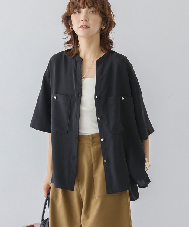 AMERICAN HOLIC ミリタリーWポケットスキッパーシャツ Khaki