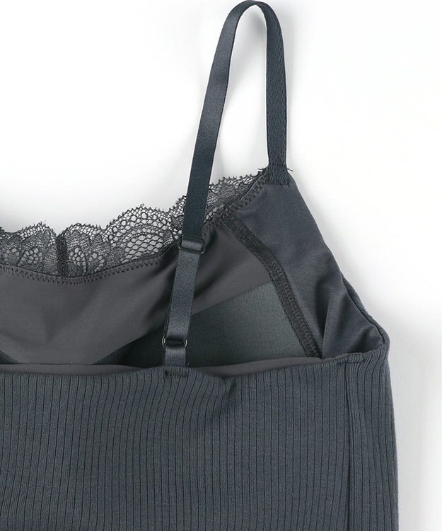 Wing カップ付きインナー ラク きれいなバストシルエット 綿混(身生地) 【シンクロブラトップ】 リブタイプ ブラトップ ET1083 ウイング／ワコール ダークグレー