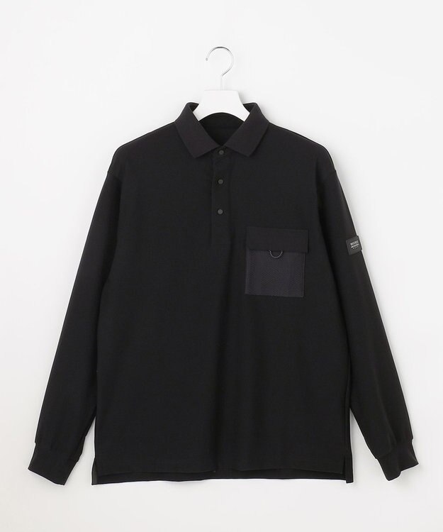 23区GOLF 【MEN】「AIR TOOL」長袖ポケットポロシャツ ブラック系