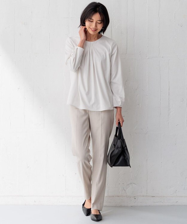 23区 L 【洗える】スムースリー プルオーバー カットソー ベージュ系