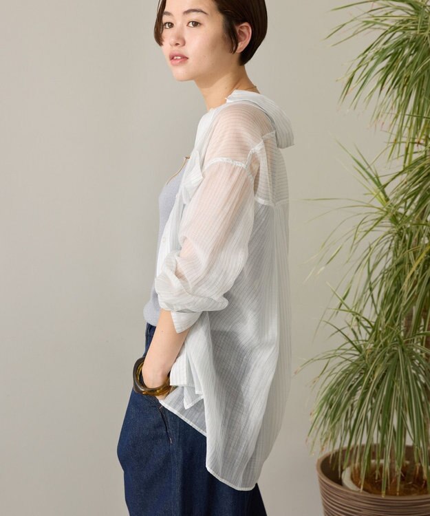 AMERICAN HOLIC シアーシャツ Stripe White