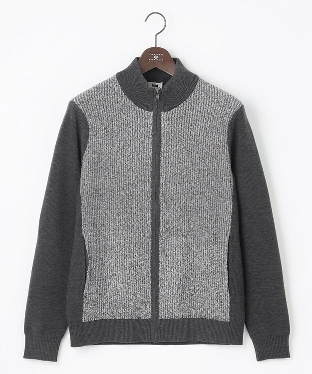 JOSEPH ABBOUD 【軽量/イージーケア】 KARL KARLジップ ニット ブルゾン グレー系