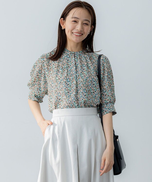 組曲 S ミニフラワープリント ブラウス ピンク系5