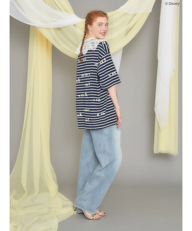 AMERICAN HOLIC 発砲プリントボーダーＴシャツ／Ｄｉｓｎｅｙ Border Navy