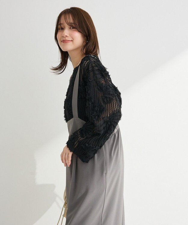 Green Parks レース刺繍プルオーバー Black