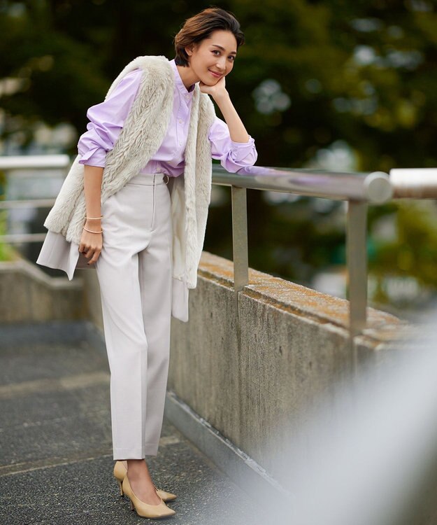 23区 【CLASSY.12月号掲載】TRストレッチギャバ テーパード パンツ ライトベージュ