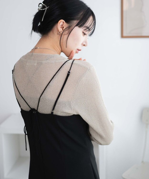 WEGO ラメリブニット ベージュ