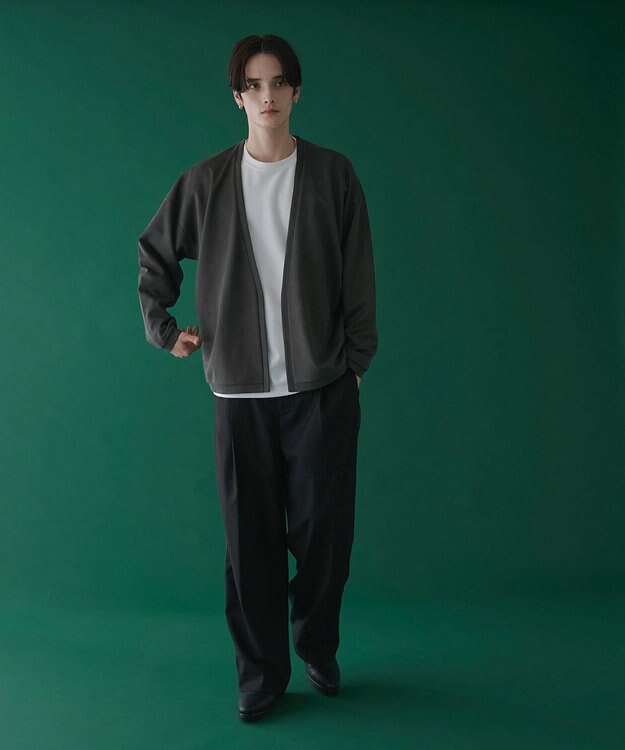 WEGO 【2点SET】フェイクスウェードアンサンブルカーディガン ブラック中濃色