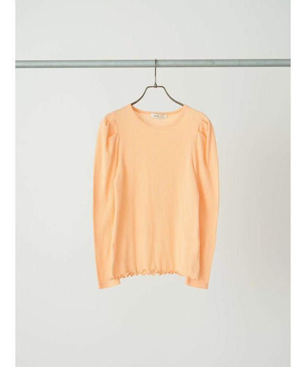 earth music&ecology パフスリーブクレープリブインナー Orange