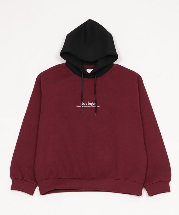 WEGO 【ユニセックス着用ITEM/MLサイズ展開】ワンポイントバイカラープルパーカー ワイン