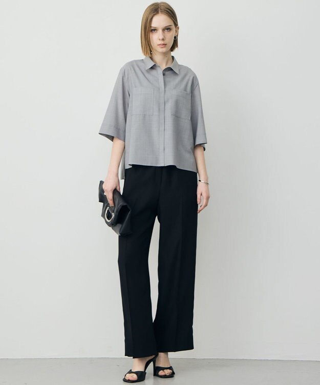 ICB L 【先行予約】ドライクールトロ 5分袖シャツ ライトグレー