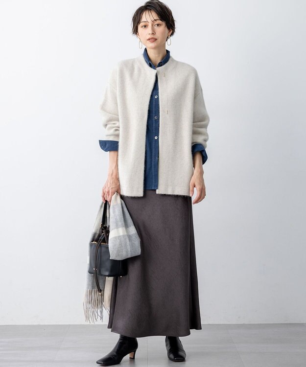 23区 【見上愛さん着用/Oggi11月号掲載】コットン コーデュロイ シャツ ダルブルー系