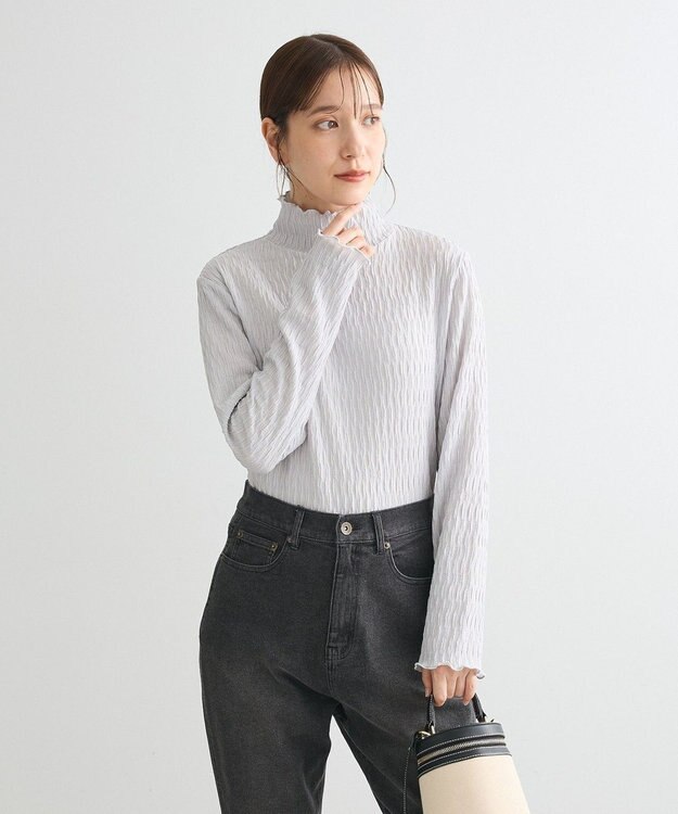 Green Parks ・Ｐｅｔｉｔ　Ｆｌｅｕｒ　ジャカードハイネックロンＴＥ Light Gray