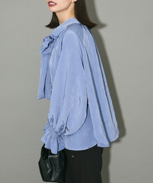 Green Parks ボウタイリボンブラウス Blue