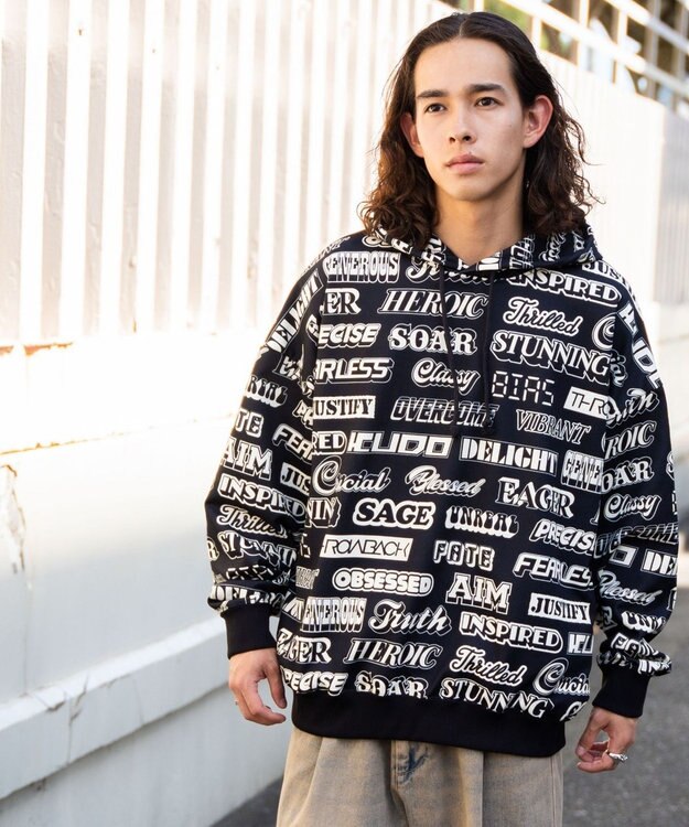 WEGO 総柄BIGプルパーカー 柄1