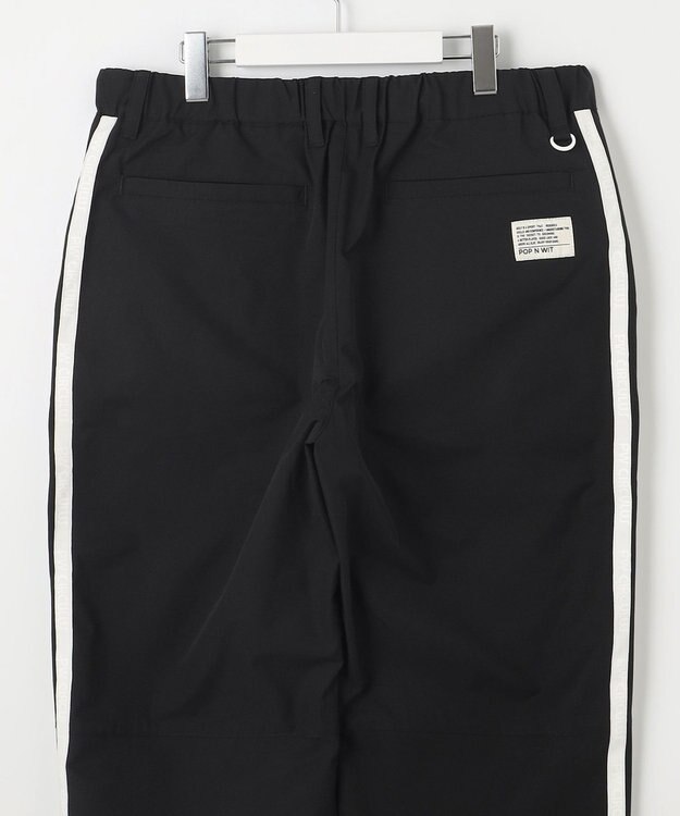 PW CIRCULUS 【撥水加工/ストレッチ】サイドストライプ ワイドパンツ ゴルフ ブラック系