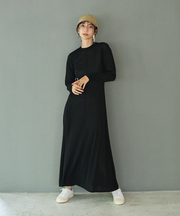 #Newans パーフェクトシルエットニットドレス ブラック